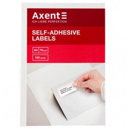 Набір етикеток самоклеючих Axent 100 аркушів А4 70х25.4 мм Білі 2467-А