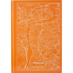 Книга записна Axent А4 Maps Prague, 96 аркушiв, клітинка, Персиковий  8422-542-A