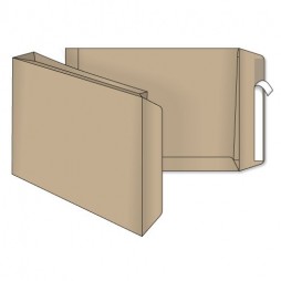 Конверт С4  скл, коричневий  з розширенням  120, сторона 40 мм, коробка 0,25 тис.шт