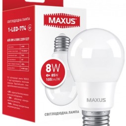 Лампа світлодіодна MAXUS 1-LED-774 A55 8W 4100K 220V E27