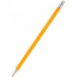 Олівець графітовий Buromax, НВ, жовтий з гумкою JOBAX ВМ 8515-100
