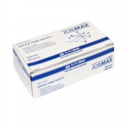 Шпильки Buromax  JOBMAX білі,  34 мм, 80 шт.в картонній коробці ВМ.5252