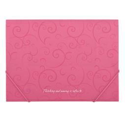 Папка пластикова Buromax А4 на гумках, BAROCCO, рожевий  ВМ.3914-10