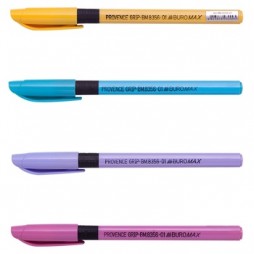 Ручка масляна з резиновим грипом синя Buromax ВМ-8356-01