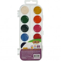 Фарби акварельні , 12 кольорів, пластиковий корпус, KIDS Line