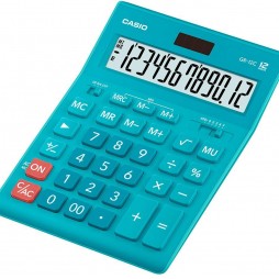 Калькулятор настільний 12-розр Casio GR-12С-РК-W-EP, великий дисплей блакитний 209*155*34.5