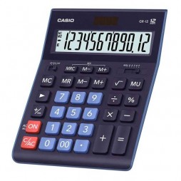 Калькулятор настільний 12-розр Casio GR-12С-BU-W-EP, великий дисплей синій  209*155*34.5