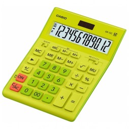 Калькулятор настільний12-розр Casio GR-12С-GN-W-EP, великий дисплей зелено-жовтий  209*155*34.5