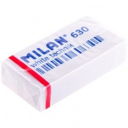 Гумка прямокутна біла "White technik" ТМ  MILAN" 3,9*1,9*0,9см, індивiдуальна упаковка CPM630