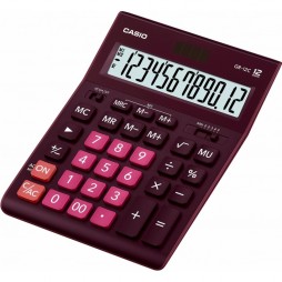 Калькулятор настільний 12-розр Casio GR-12C-WR-W-EP, великий дисплей, бордо 209*155*34.5